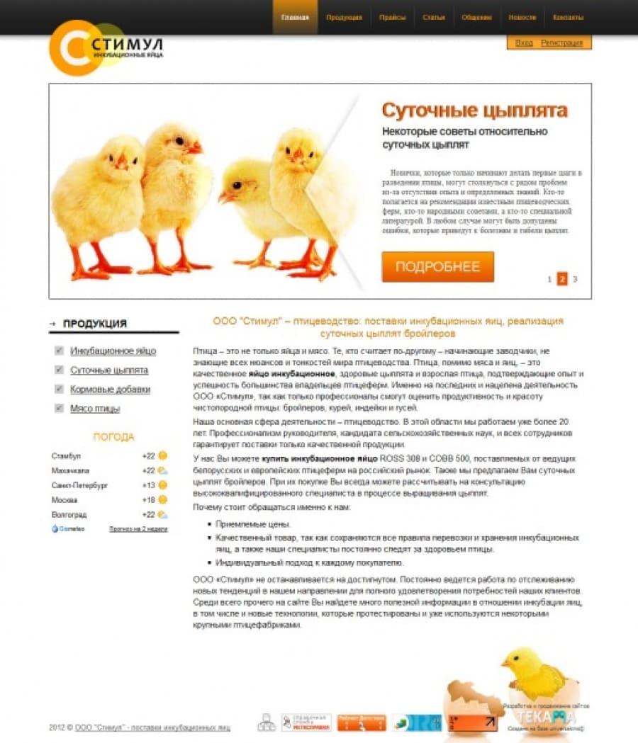 Сайт компании «СТИМУЛ»